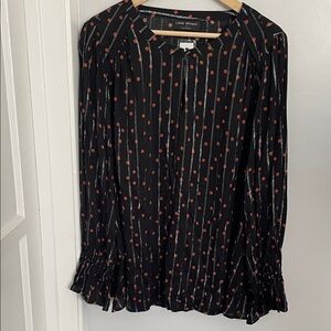 🎃Lane Bryant Black and Red Polka Dot Blouse women size 20